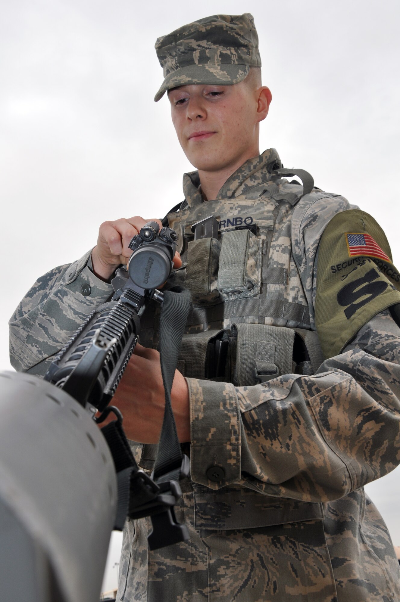 Airman 1st Class Troy Turnbo, 387th Expeditionary Security Forces Squadron, is the Rock Solid Warrior for Jan. 13, 2012. He is  Response Force Member deployed from the 56th Security Forces Squadron, Luke Air Force Base, Ariz. (U.S. Air Force photo/Tech. Sgt. Stacy Fowler)