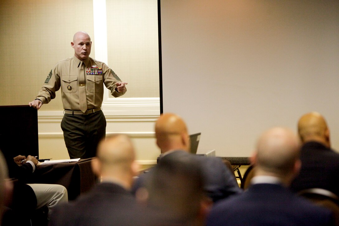Canadian Lt. Jayme Lelerc, 12th ARC, goes over a map with his Marine counterpart during an exercise at the Combat Center's training area Jan. 14.
