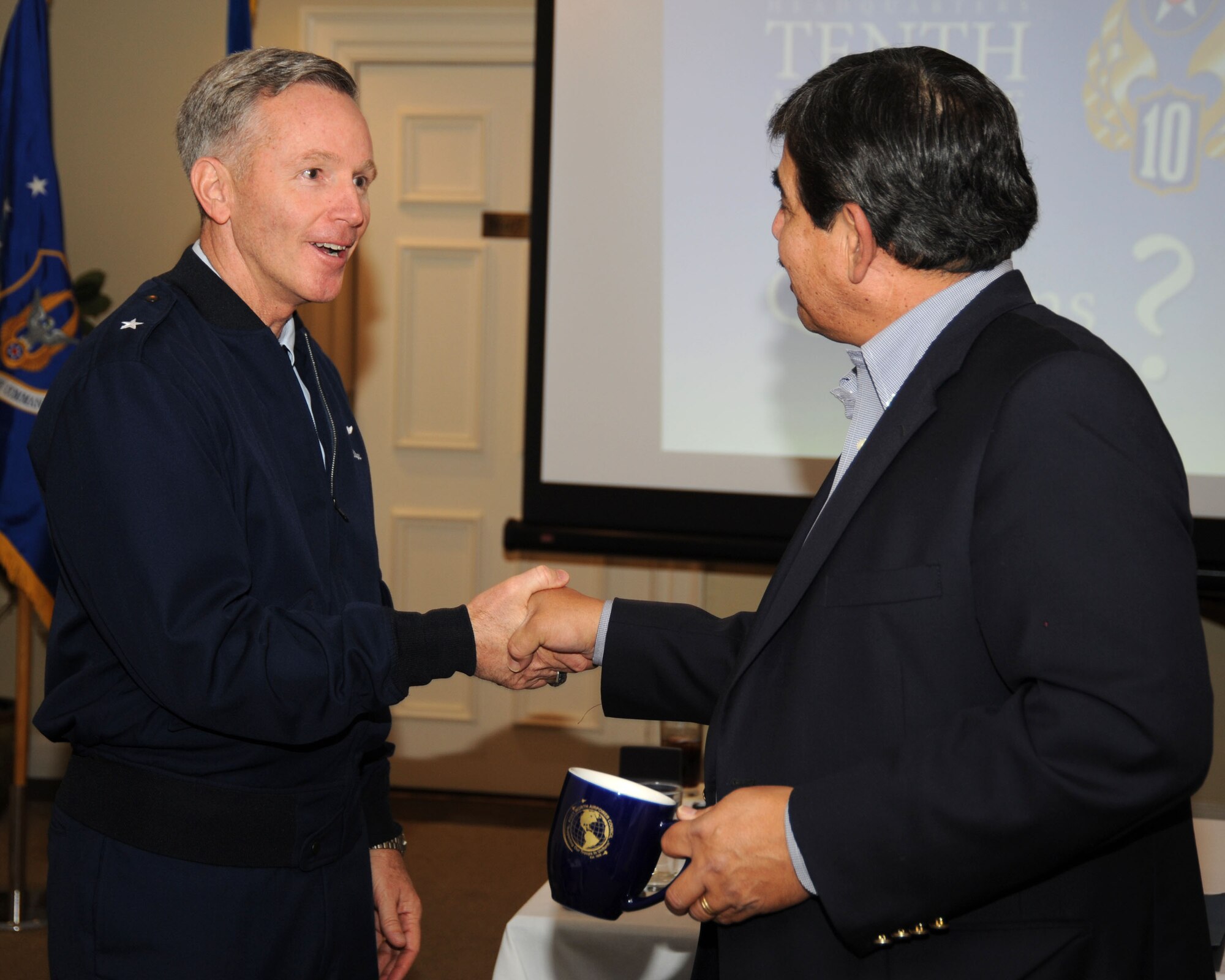 Brig. Gen. William B. Binger, 10th Air Force commander, spoke to members of the Fort Worth Airpower Foundation at the Colonial Country Club, Fort Worth, Texas, Jan. 10.