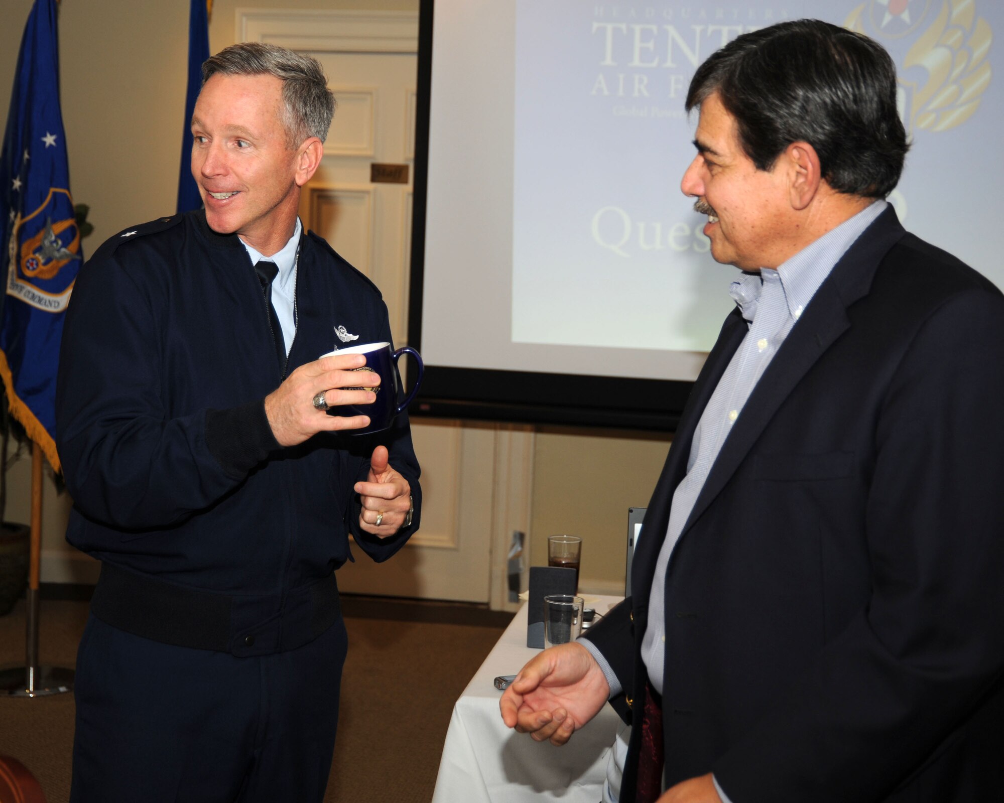 Brig. Gen. William B. Binger, 10th Air Force commander, spoke to members of the Fort Worth Airpower Foundation at the Colonial Country Club, Fort Worth, Texas, Jan. 10.