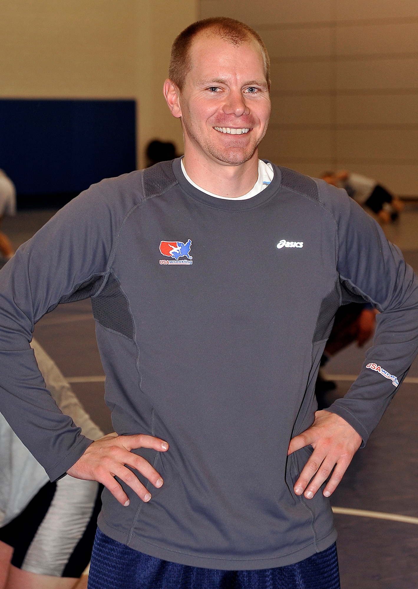 Tony Black, a USA Wrestling coach, was invited by Joel Sharratt, the Falcons’ head coach, to become the volunteer wrestling coach at the Air Force Academy. (U.S. Air Force Photo/Elizabeth Andrews)