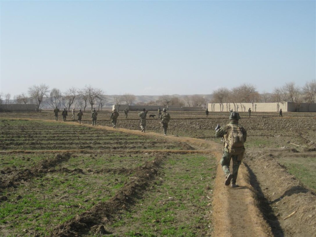 1st MSOB Marines on patrol in Afghanistan.