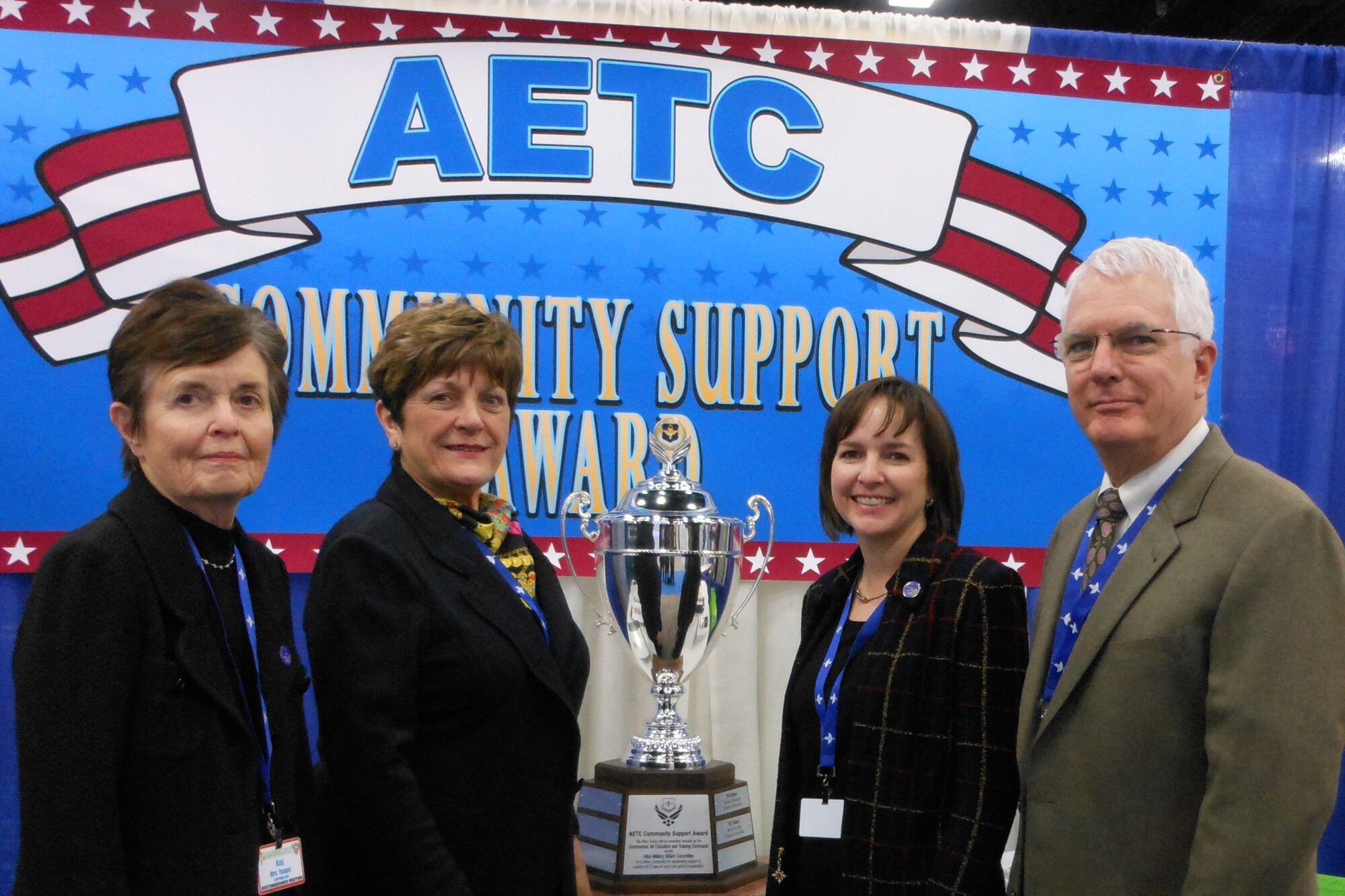 Community leaders and members of Sheppard's Military Affairs Committee pose for a photo after being awarded the Altus Trophy at the 2012 Air Education and Training Command Symposium Jan. 12. (U.S. Air Force Courtesy Photo)