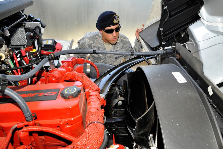 Vehicle inspections, perimeter patrols and guarding the gates are just a portion of the many security forces responsibilities. (U.S. Air Force photo/Rob Bussard)
