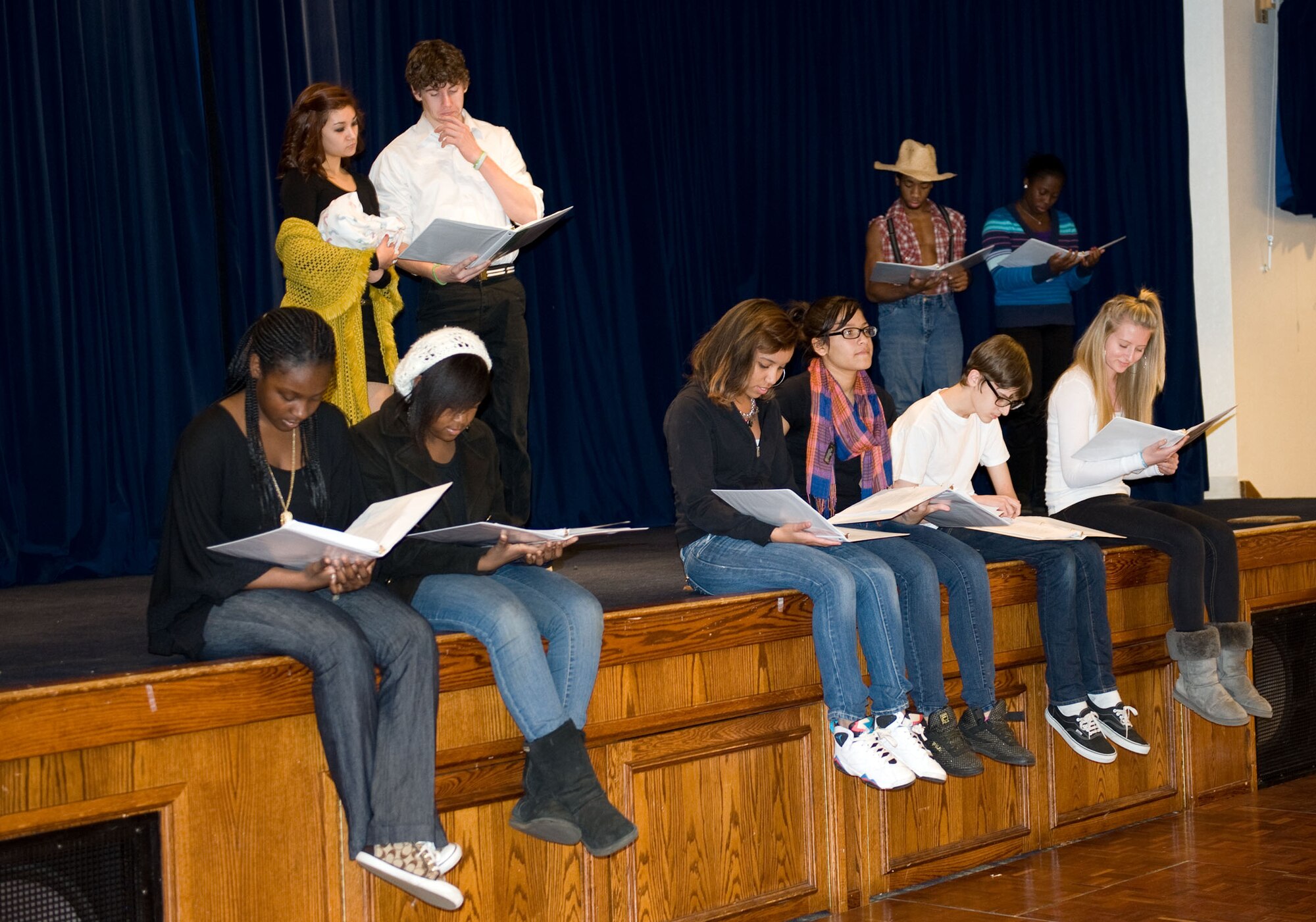 YOKOTA AIR BASE, Japan -- Yokota high School students perform a play during the annual Martin Luther King Jr. event at Yokota Air Base, Japan, Jan. 13, 2012. The event was held in honor of Dr. Martin Luther King Jr. and his accomplishments. (U.S. Air Force photo/Airman 1st Class Krystal M. Garrett)

