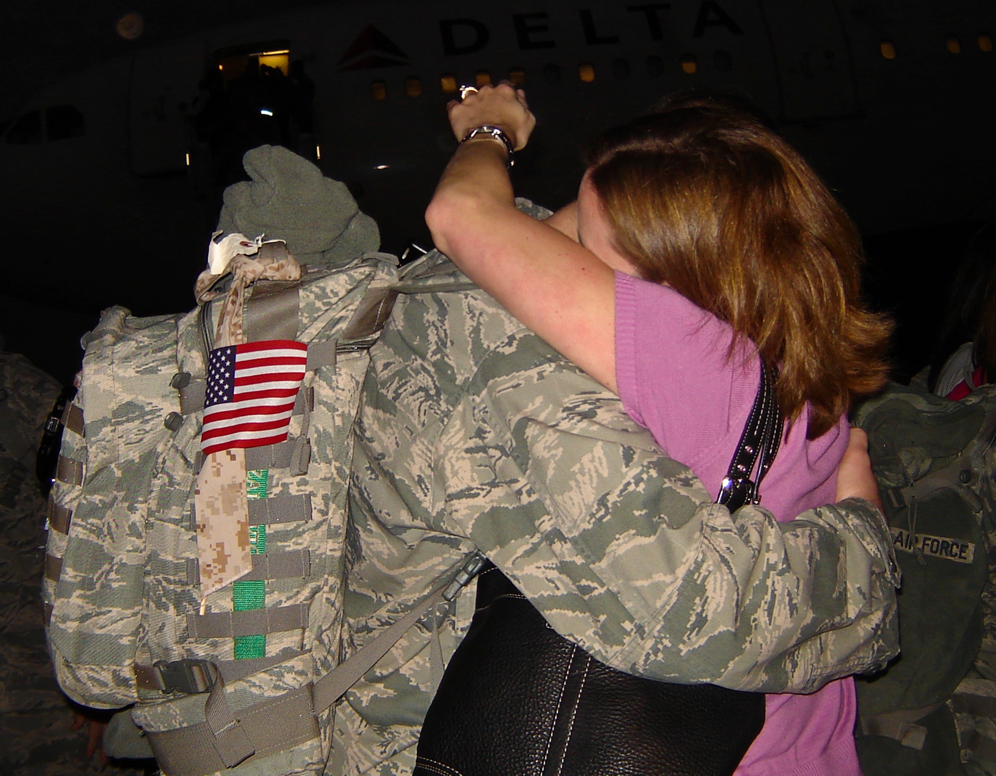 Friends and family welcomed home more than 200 members of the 728th Air Control Squadron Jan. 17.  The Airmen, who arrived from Southwest Asia,  provide command and control of joint air operations by conducting surveillance, identification, weapons control, battle management and theater communications data link.  (U.S. Air Force photo/Lois Walsh)