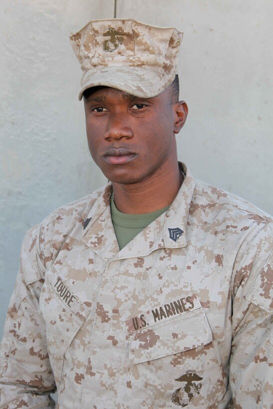Atlanta Marine Sgt. Mamadee Toure, the maintenance management chief for Headquarters Battalion (Forward), is on his third combat tour. He grew up in Liberia during its civil war in the 1990s, where he saw U.S. Marines as a child, and always wanted to be a Marine after seeing them help people there. Toure moved to the United States in 2001, pursued a college degree, secured a good-paying job, and dropped everything to follow his dream of being a U.S. Marine.