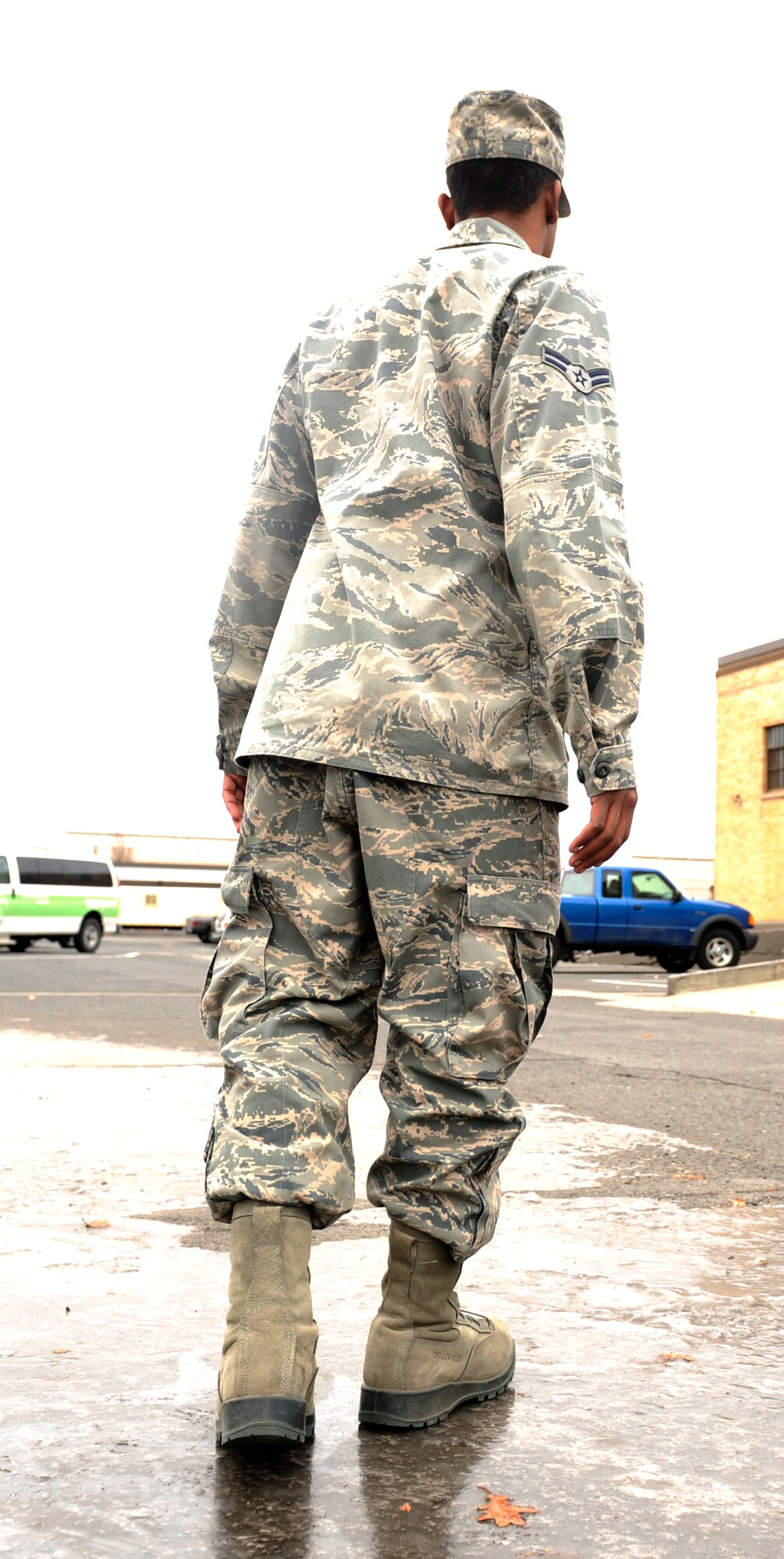 Wet or slippery conditions will test your ability to stay balanced, stay alert, and stay safe. Be prepared and use common sense. (U.S. Air Force photo by Airman 1st Class Earlandez Young)