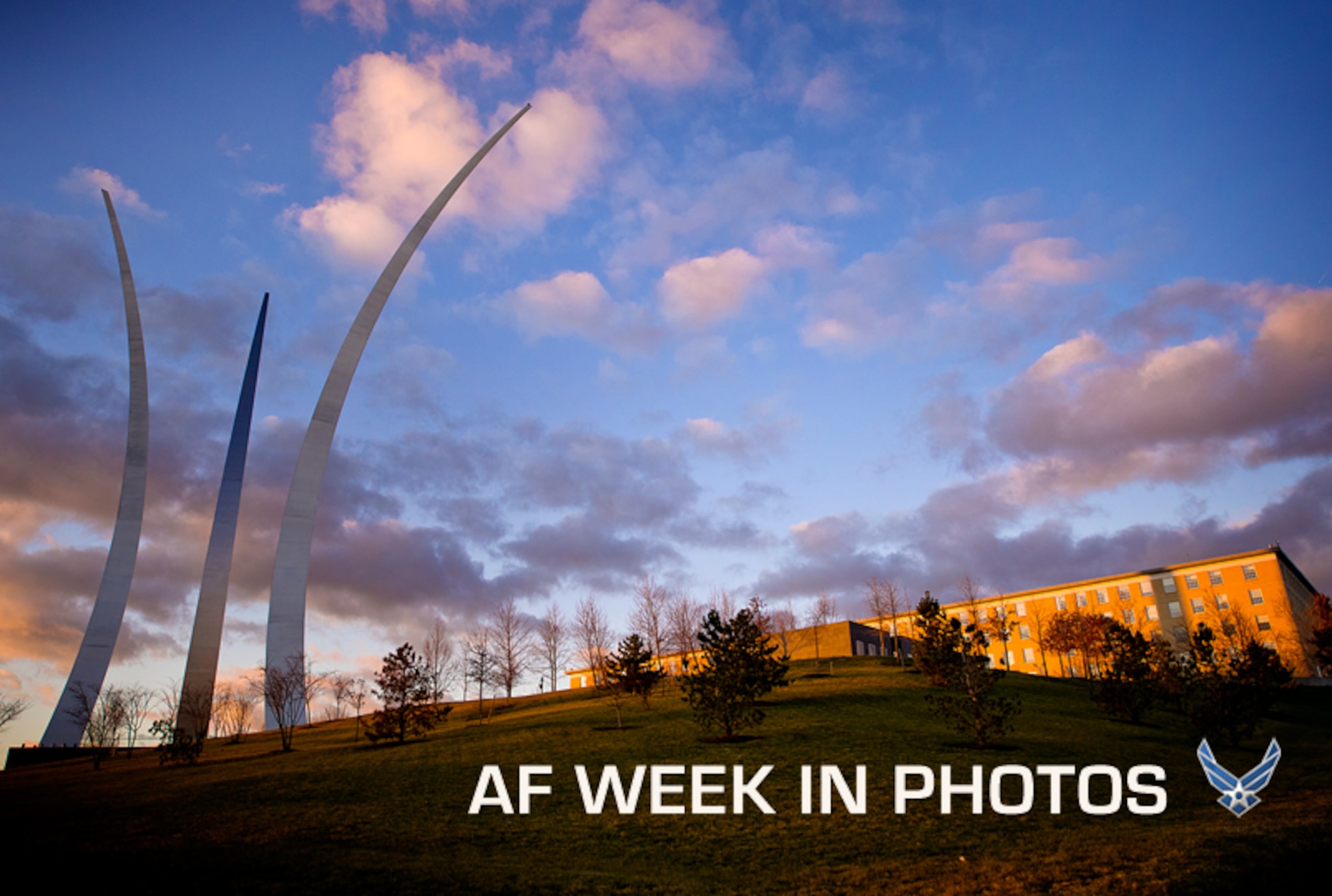 The United States Air Force Memorial at sunrise Jan. 18, 2012, in Arlington, Va. The memorial is adjacent to Arlington National Cemetery and honors the service and sacrifice of the men and women of the U.S. Air Force. The three spires represent the Air Force's core values of integrity first, service before self and excellence in all we do. (U.S. Navy photo/Petty Officer 2nd Class Todd Frantom)