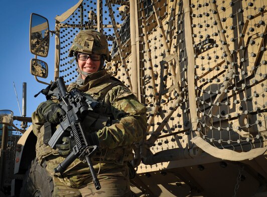 Tech. Sgt. Nicki Brogdon serves as the personal security detail shift leader for NATO Training Mission--Afghanistan’s Chief of Staff at Camp Eggers, Afghanistan. Brogdon is deployed from Altus Air Force Base, Okla. as the non-commissioned officer of training for the 97th Air Mobility Wing Security Forces Squadron.  NTM-A is a coalition of 37 contributing nations charged with assisting the Government of Islamic Republic of Afghanistan in generating a capable and sustainable Afghan National Security Force ready to take lead of their country’s security by 2014.  U.S. Air Force photo by Senior Airman Andrea Salazar