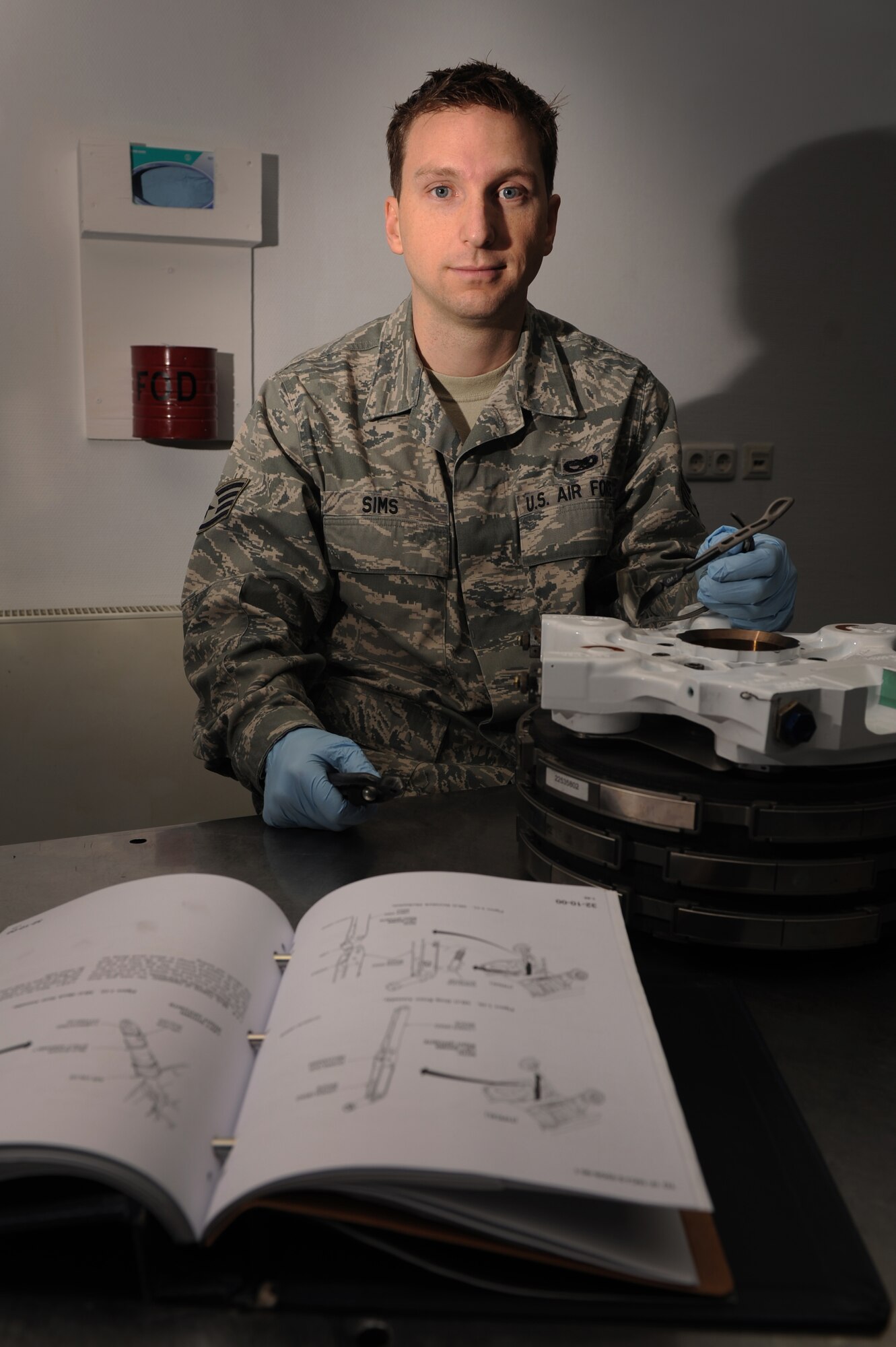 SPANGDAHLEM AIR BASE, Germany -- Staff Sgt. Eric Sims, 52nd Component Maintenance Squadron aircraft hydraulics systems craftsman, is the Super Saber Performer for the week of Jan. 19-25. (U.S. Air Force photo/Airman 1st Class Matthew B. Fredericks)