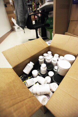 Empty display bottles of supplements were pulled off the shelves and put away at the GNC store aboard Marine Corps Base Camp Lejeune, recently.  Jack3D, as well as other weight-loss and bodybuilding supplements such as Oxy Elite Pro, Lipo 6 and Hemo Rate, which contain the popular amphetamine-like stimulant, Dimethylamylamine, have been put on medical hold to test the effects of the drugs.