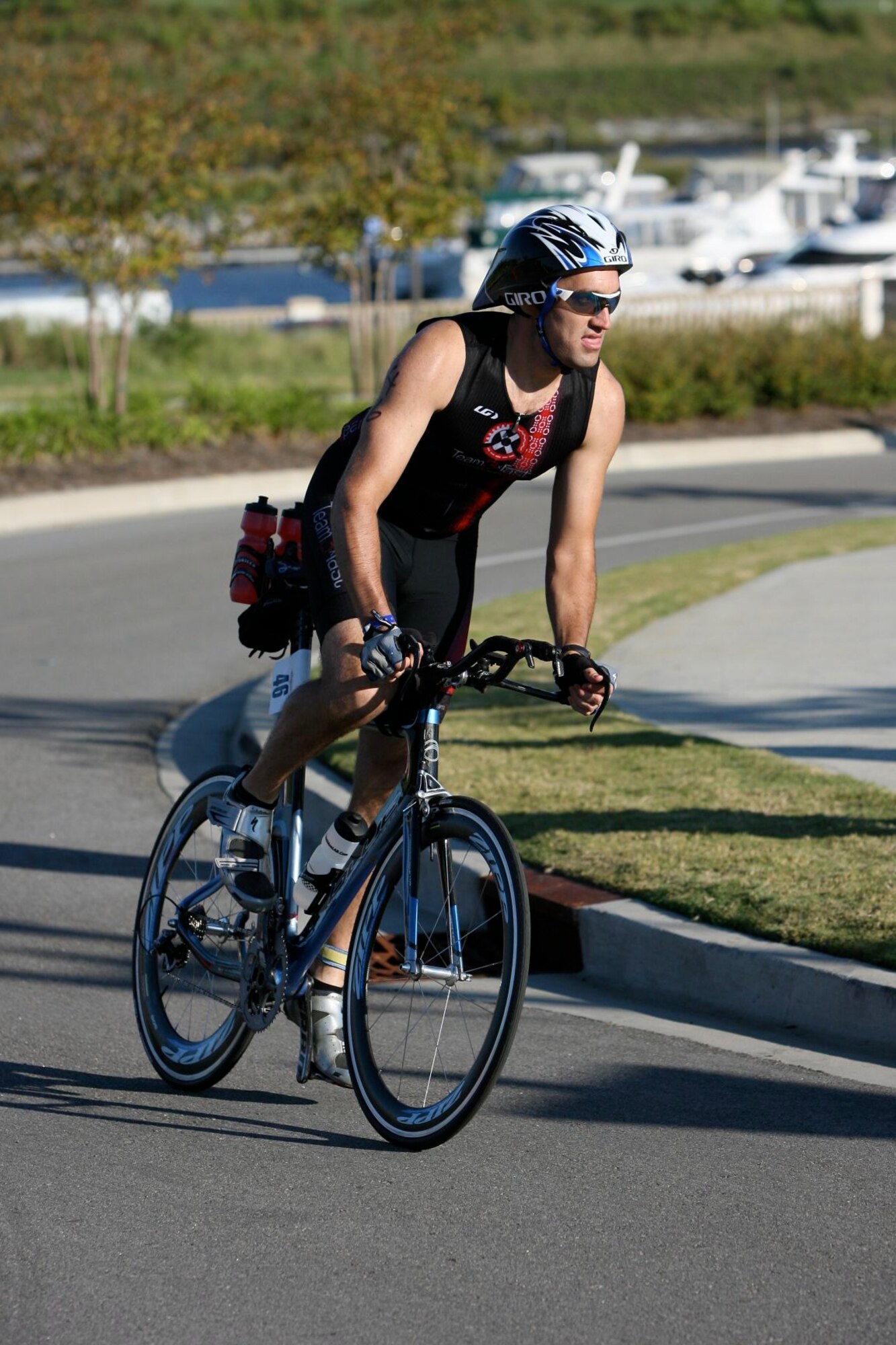 VANDENBERG AIR FORCE BASE, Calif. – Capt. Sean Glas, a 392nd Training Squadron intercontinental ballistic missile operations training instructor, rides his bike in the 2011 Halfmax National Championship in Myrtle Beach, S.C., Saturday, Oct. 8, 2011. Glas is slated to compete in the International Triathlon Union’s 2012 Long Course Triathlon World Championships on July 29 in Vitoria-Gasteiz, Spain. (Courtesy Photo)