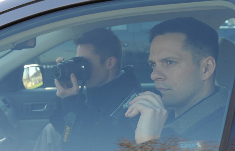 Air Force Office of Special Investigation agents look for suspicious activity at Barksdale Air Force Base, La., Jan. 18. The AFOSI mission is to  identify, exploit and neutralize criminal, terrorist and intelligence threats to the Air Force, Department of Defense and U.S. Government. (U.S. Air Force photo/Airman 1st Class Micaiah Anthony)(RELEASED)