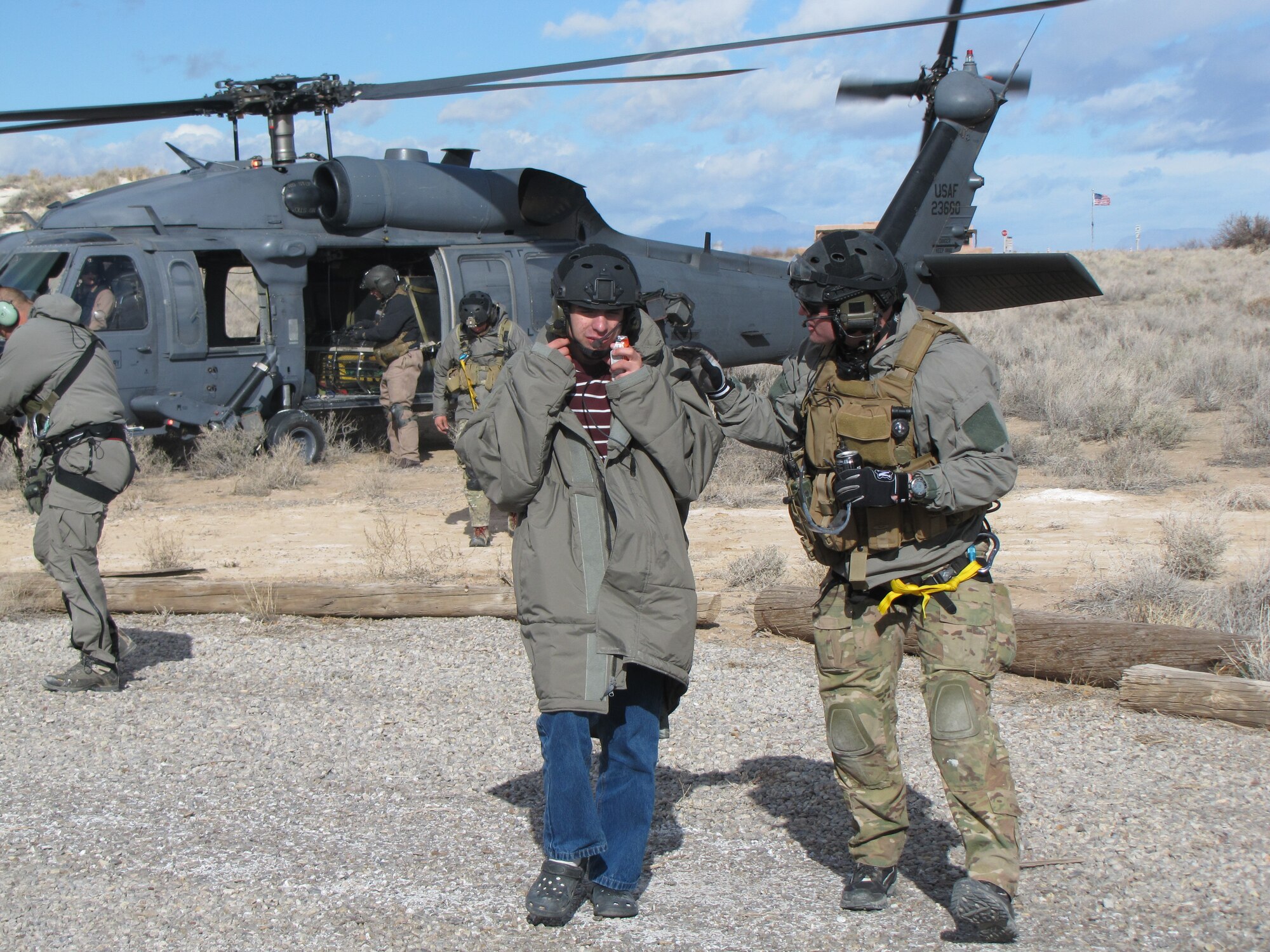 Kirtland Air Force Base Airmen conducted a successful rescue mission Monday of a teenager who had been missing overnight at White Sands National Monument. Courtesy Photo