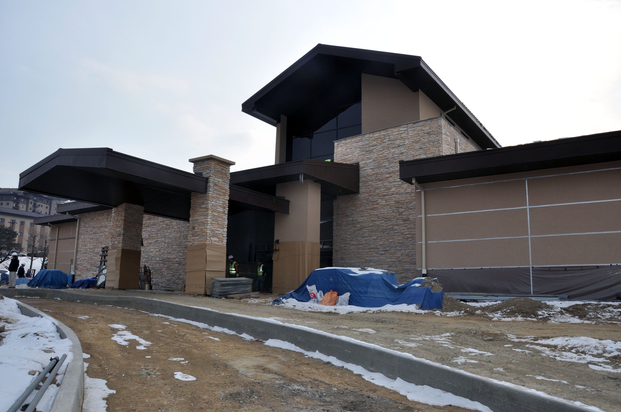Currently under contruction the new enlisted club at Osan Air Base, South Korea is scheduled to open in Summer 2012. (U.S. Air Force photo/Airman 1st Class Michael Battles) 
