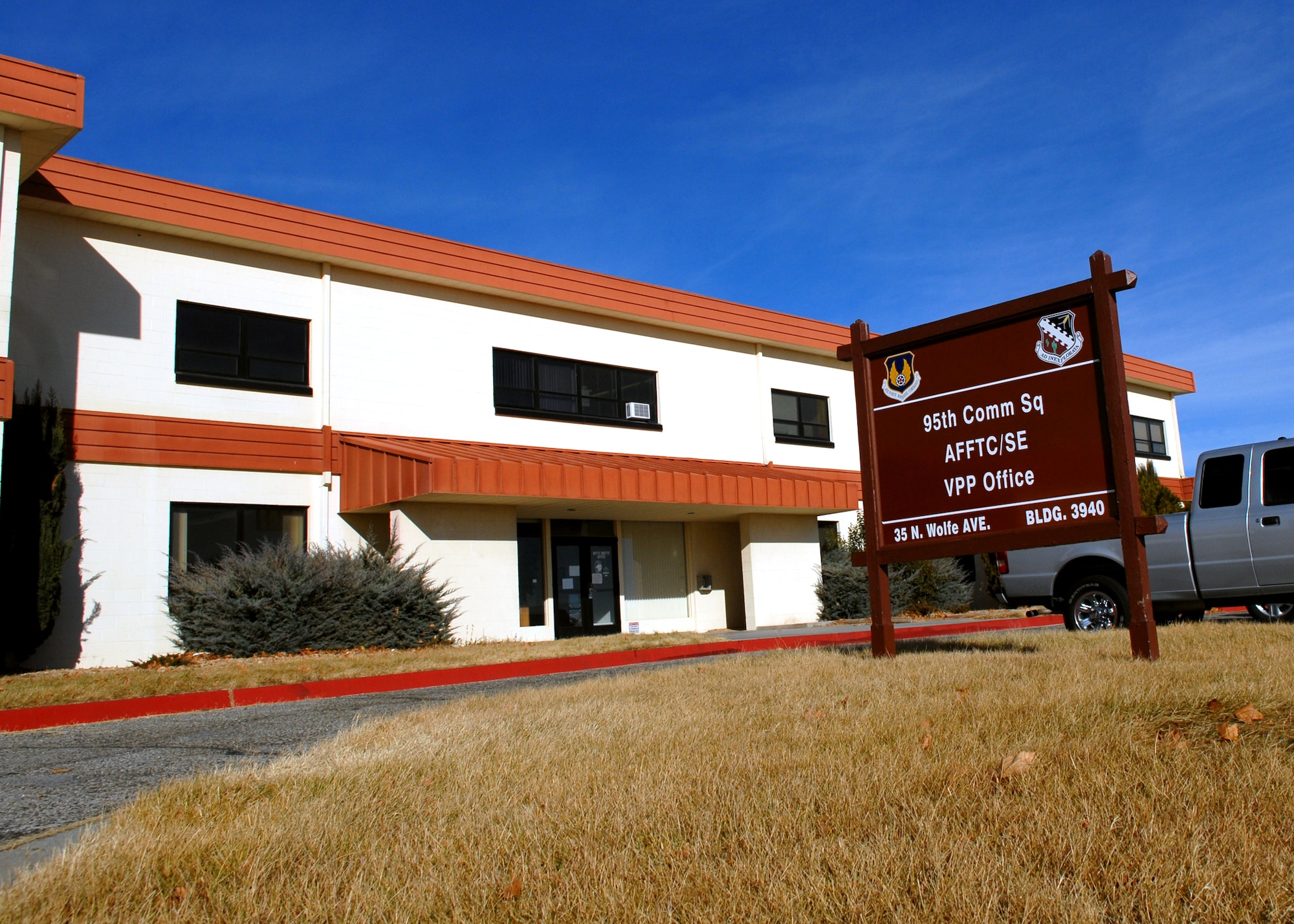 Bldg. 3940 on Wolfe Avenue is the new home of the Sexual Assault Response Coordinator office. (U.S. Air Force photo by Kate Blais)
