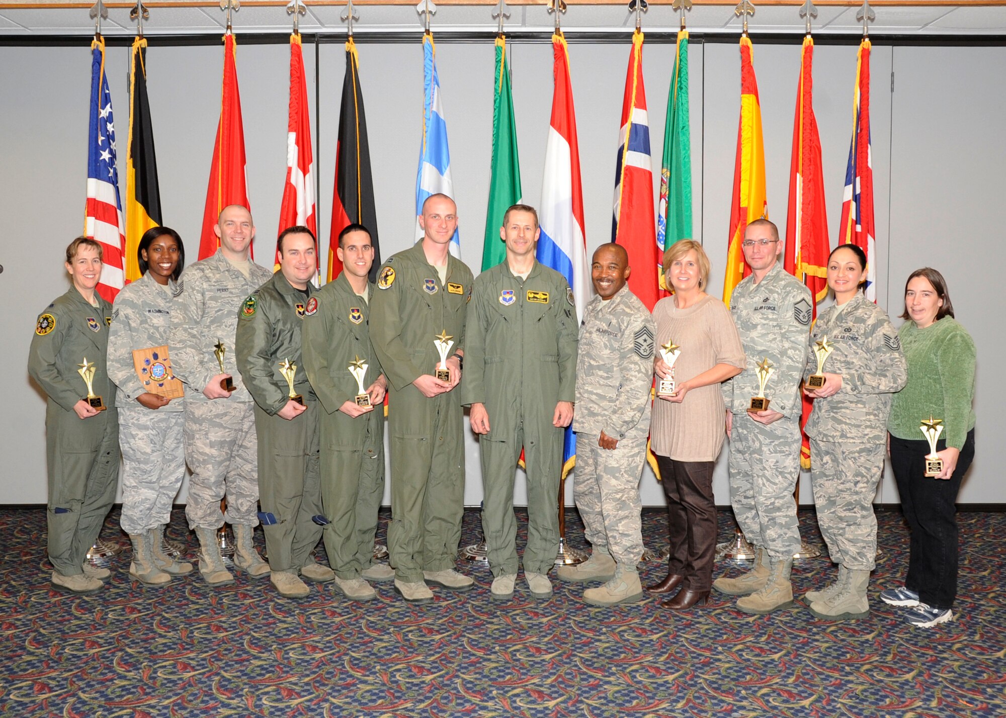 The 80th Flying Training Wing congratulates their Quarterly Award Winners Jan. 26 at the Sheppard Club. (U.S. Air Force Photo Frank Carter)
