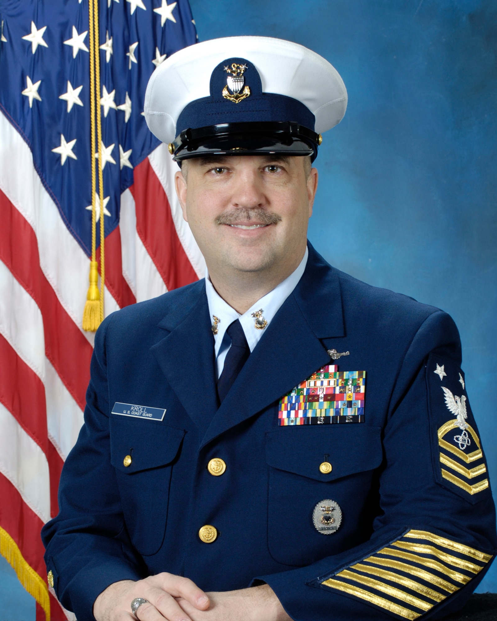 HANSCOM AIR FORCE BASE, Mass -- U.S. Coast Guard Command Master Chief Petty Officer David C. Kroll. (U.S. Air Force photo by Linda LaBonte Britt)