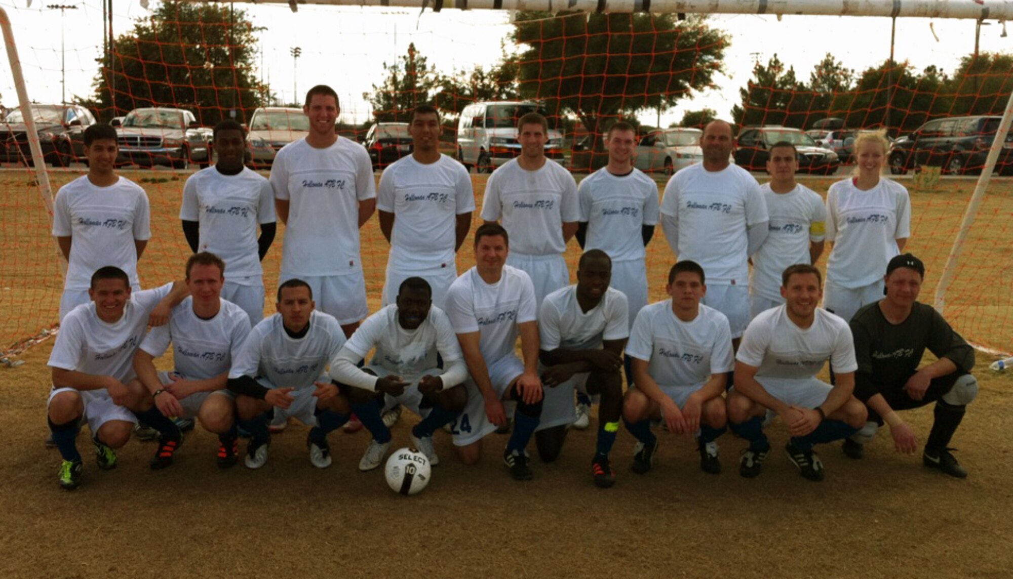 TEMPE, Ariz. -- The Holloman Varsity Soccer team poses for a group photo Jan. 16, at the Copper Cup Tournament. The Raptors played four preliminary games, winning two and tying two games, before advancing to the tournament finals where they defeated the Arizona-based Flagstaff Ravens 2-0 for Holloman’s first soccer championship. (Courtesy Photo)
