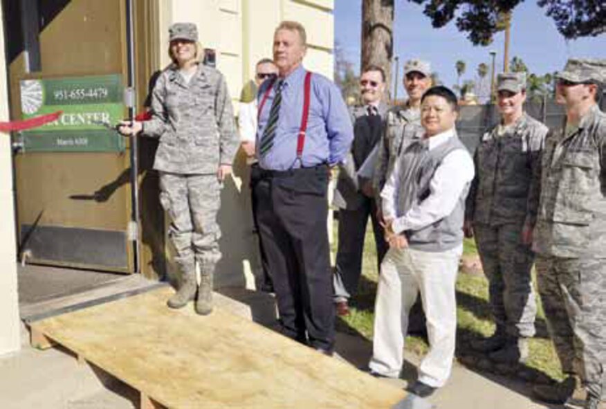 The March Volunteer Volunteer Tax Assistance Center opened for business following a ribbon-cutting ceremony by 452 Air Mobility Commander, Col. Mary Aldrian, Jan. 19, 2012. The center is open seven days a week between 10 a.m. and 4 p.m. to file your tax returns or answer any taxrelated questions. (U.S. Air Force photo/Linda Welz)