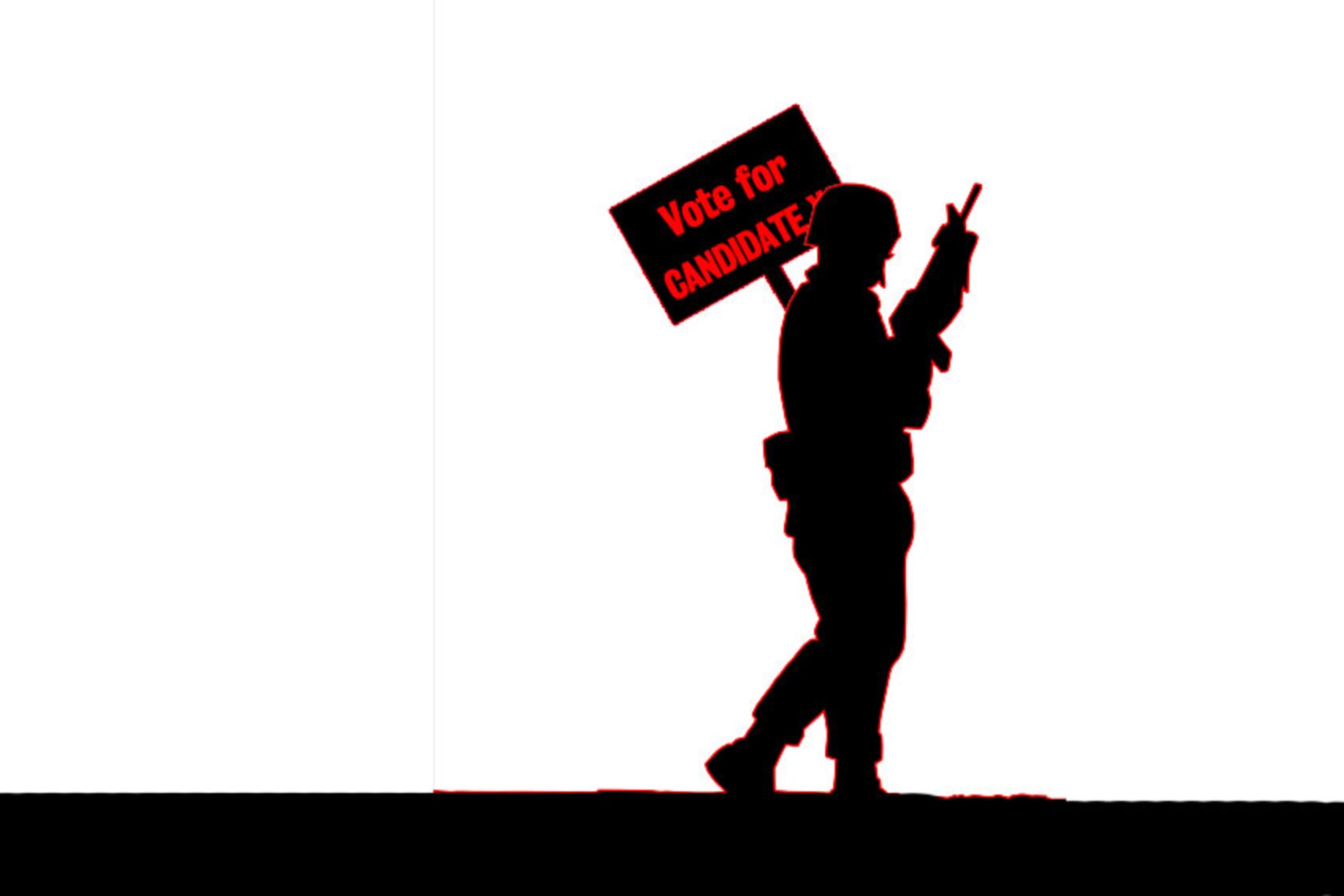 Expressing your opinion is fine – but don’t cross the line. Soliciting donations, influencing others’ decisions, and wearing a uniform to political gatherings are all violations of the Uniform Code of Military Justice. (Graphic by Chris McCann)