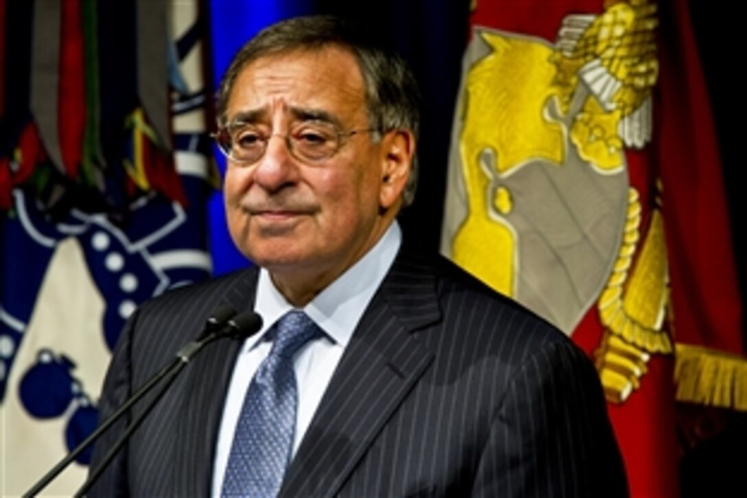 Defense Secretary Leon E. Panetta addresses the audience at the 27th annual ceremony to honor what he described as the "lasting impact" of Martin Luther King Jr. at the Pentagon, Jan. 26, 2012.