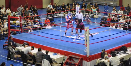 The Air Force Box-Off tournament, held Jan. 20-21 at Joint Base San Antonio-Fort Sam Houston, Texas, preps select Air Force boxers for the Armed Forces Boxing Championships. This year’s event will be held at Camp Pendleton, Calif. (U.S. Air Force photo/ Deyanira Romo Russell)