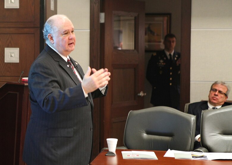WASHINGTON, D.C — The Honorable Dr. Joseph W. Westphal, under secretary of the U.S. Army, gives a keynote speech during the U.S. Army Corps of Engineers Leaders Conference here, Jan. 24, 2012. Westphal discussed his perspectives on the future of the U.S. Army. 