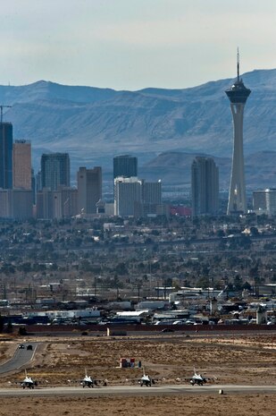U.S. and coalition forces prepare to depart for a training mission over the Nevada Test and Training Range during Red Flag 12-2 Jan. 27, 2012, at Nellis Air Force Base, Nev. Red Flag is a realistic combat training exercise involving the air forces of the United States and its allies. The exercise is hosted north of Las Vegas on the NTTR. (U.S. Air Force photo by Senior Airman Brett Clashman)