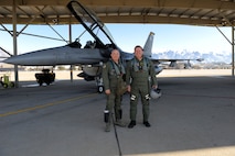 The 388th Fighter Wing welcomed Sen. Mike Lee Jan. 12, offering an up-close look at the fighter Wing. The high point of the senator’s visit was a familiarization flight in an F-16 aircraft with Col. Scott Long, the  wing commander. (U.S. Air Force photo by Todd Cromar.)