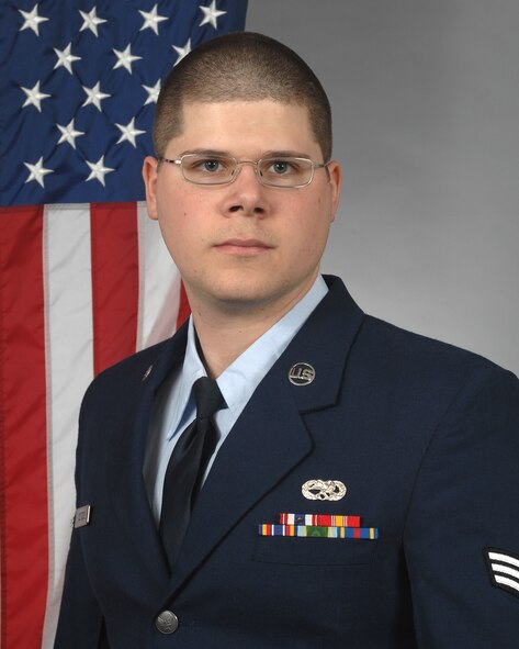 Senior Airman Christopher Oetzel earned the title of 4th Fighter Wing 2011 Honor Guard Airman of the Year during a ceremony at Seymour Johnson Air Force Base, N.C., Jan. 28, 2012. Oetzel works at the 336th Aircraft Maintenance Unit. (Courtesy photo)