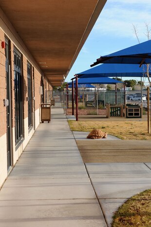 The infant playgrounds at the new Child Development Center II await children and their families Jan. 27, 2012, at Nellis Air Force Base, Nev. The CDC II opened Jan. 23, 2012, and is dedicated to provide care for 64 infants. (U.S. Air Force photo by Staff Sgt. Taylor Worley)