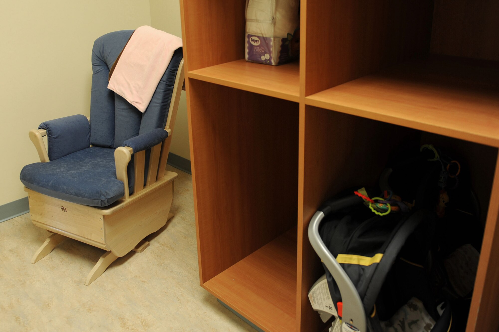 A nursing room in the new Child Development Center II offers privacy for nursing mothers Jan. 27, 2012, at Nellis Air Force Base, Nev. The CDC II opened Jan. 23, 2012, and is dedicated to provide care for 64 infants. (U.S. Air Force photo by Staff Sgt. Taylor Worley)