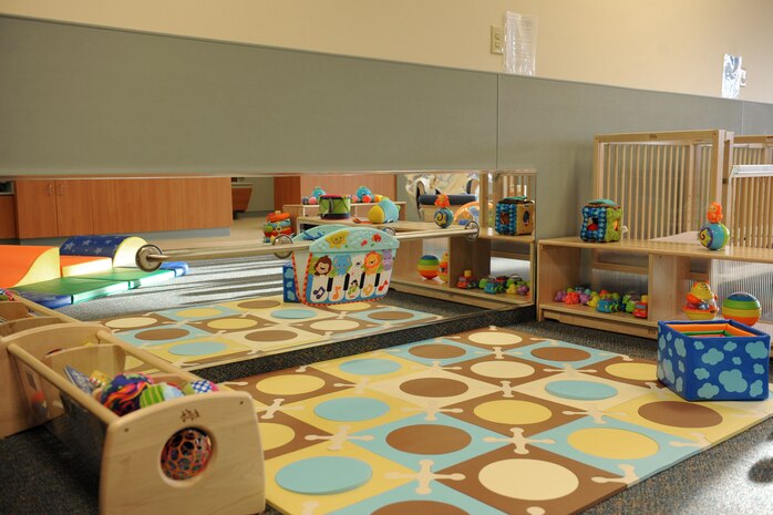 A classroom sits inside the newly built Child Development Center II Jan. 27, 2012, at Nellis Air Force Base, Nev. The CDC II opened Jan. 23, 2012, and is dedicated to provide care for 64 infants. (U.S. Air Force photo by Staff Sgt. Taylor Worley)
