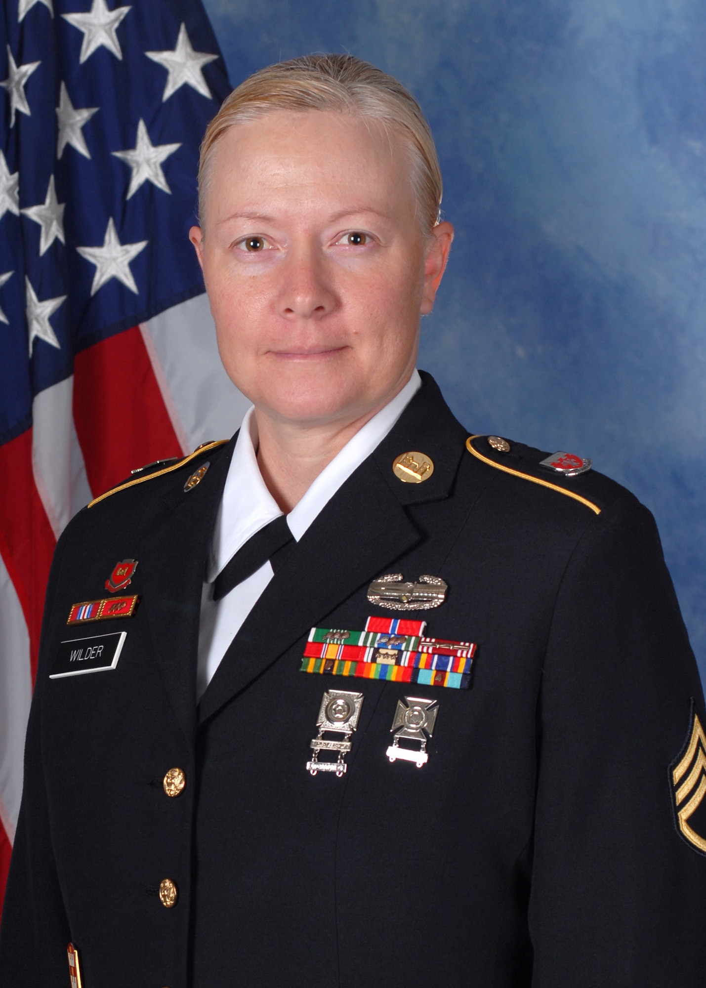 GOODFELLOW AIR FORCE BASE, Texas -- Army Staff Sgt. Tahni Wilder, 344th Military Intelligence Battalion, is the Team Goodfellow 2011 NCO of the Year for the 344th MIBN and Goodfellow Air Force Base. The annual awards program recognizes military and civilian personnel who compete in 25 categories for their significant contributions to the 17th TRW, the community and the mission. (U.S. Air Force photo/Staff Sgt. Laura R. McFarlane) 