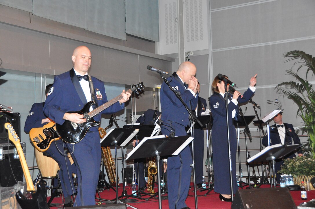 One of five performing ensembles present at the ball, Direct Hit kept the party going until early in the morning