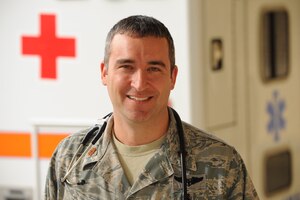 U.S. Air Force Maj. Peter Kulis, 633rd Medical Operations Squadron, serves as the emergency services flight commander at Langley Air Force Base, Va., Jan. 26, 2012. TRICARE insurance beneficiaries who are off-base and need ambulance service can now request to be brought to the emergency room of Langley AFB Hospital.  (U.S. Air Force photo by Tech. Sgt. Barry Loo/Released)
