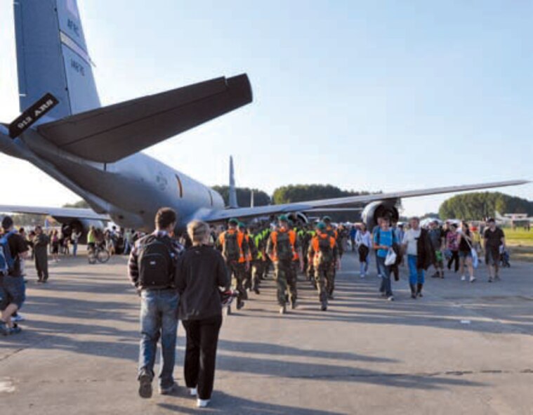 Eleven Airmen from March traveled to the NATO Days air show in Ostrava, Czech
Republic at the end of September 2011 to display a KC-135 Stratotanker. “The Czech Republic made us feel welcome, were great hosts and seemed very excited to have both a B-52 and a KC-135 at their air show,” said Tech. Sgt. Patrick Martin, a boom operator with the 912th Air Refueling Squadron. (U.S. Air Force photo by Master Sgt. Jeff Walston)