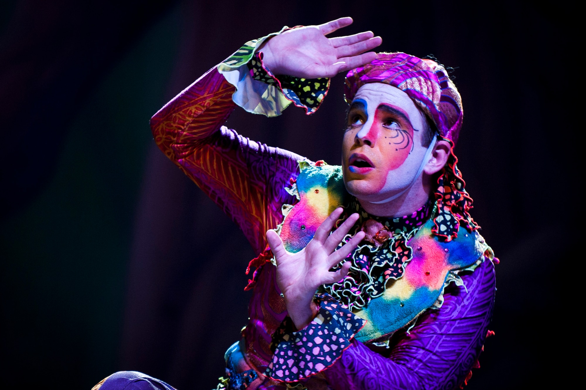 A cast member performs during the Cirque Dreams World Tour Jan. 30, 2012, at Incirlik Air Base, Turkey. Cirque Dreams partnered with Armed Forces Entertainment to perform "Jungle Fantasy" at 17 military installations in 10 different countries through Asia and Europe. (U.S. Air Force photo by Tech. Sgt. Michael B. Keller/Released)