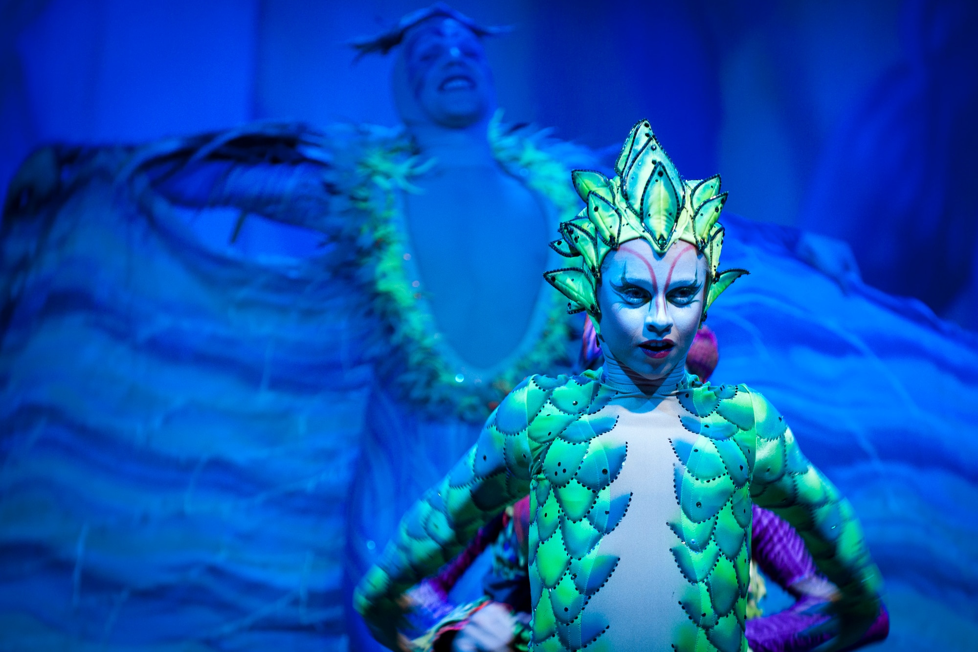 Cast members perform during the Cirque Dreams World Tour Jan. 30, 2012, at Incirlik Air Base, Turkey. Cirque Dreams partnered with Armed Forces Entertainment to perform "Jungle Fantasy" at 17 military installations in 10 different countries through Asia and Europe. (U.S. Air Force photo by Tech. Sgt. Michael B. Keller/Released)