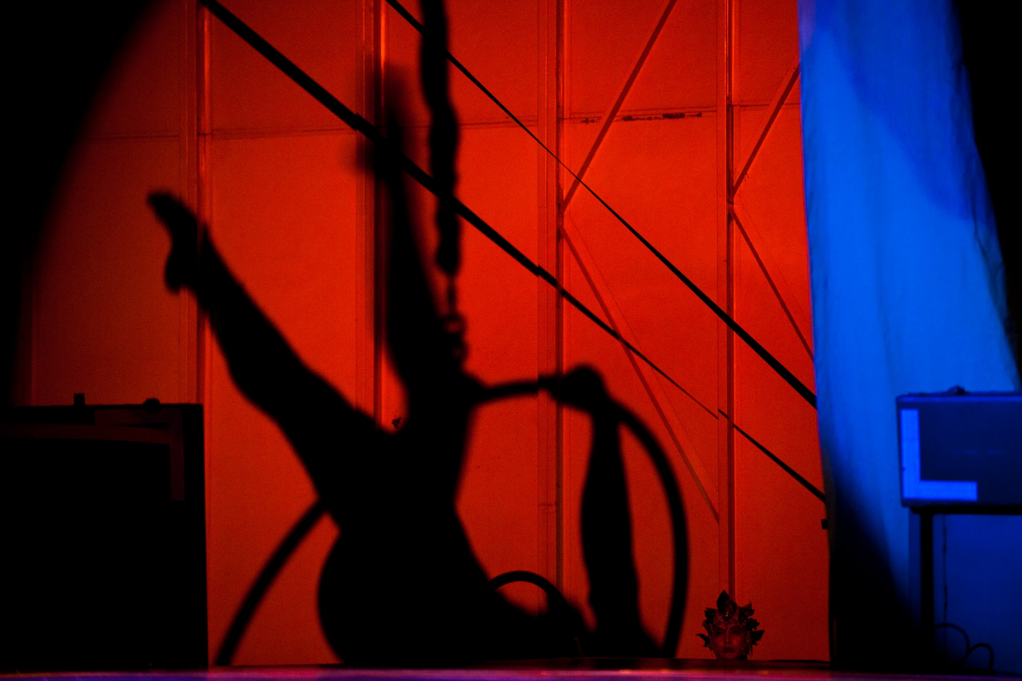 A cast member waits to take the stage during a Cirque Dreams World Tour performance Jan. 30, 2012, at Incirlik Air Base, Turkey. Cirque Dreams partnered with Armed Forces Entertainment to perform "Jungle Fantasy" at 17 military installations in 10 different countries through Asia and Europe. (U.S. Air Force photo by Tech. Sgt. Michael B. Keller/Released)