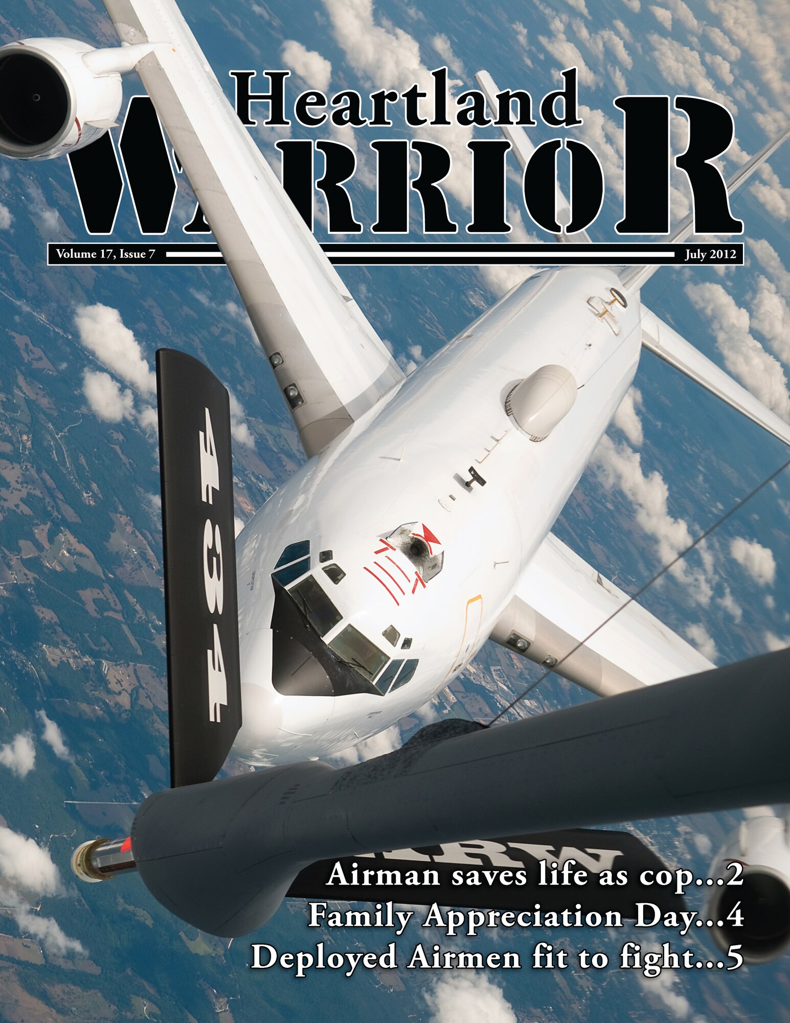 GRISSOM AIR RESERVE BASE, Ind., -- The Heartland Warrior is the official E-paper of the 434th Air Refueling Wing at Grissom ARB. The July issue contains 10 pages of news, photos and information. (U.S. Air Force graphic)
