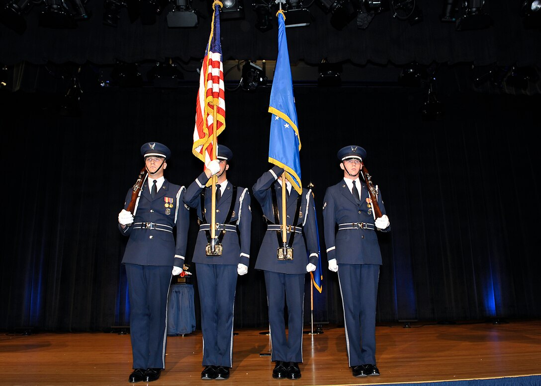 The U.S. Air Force Honor Guard performs during the 2012 Air Force Youth of the Year ceremony held in the Pentagon Auditorium June 22 in Washington, D.C.  The annual event recognized more than 50 Air Force youth from bases across the Air Force for contributions to their installation youth programs, families, schools and communities. (U.S. Air Force photo)