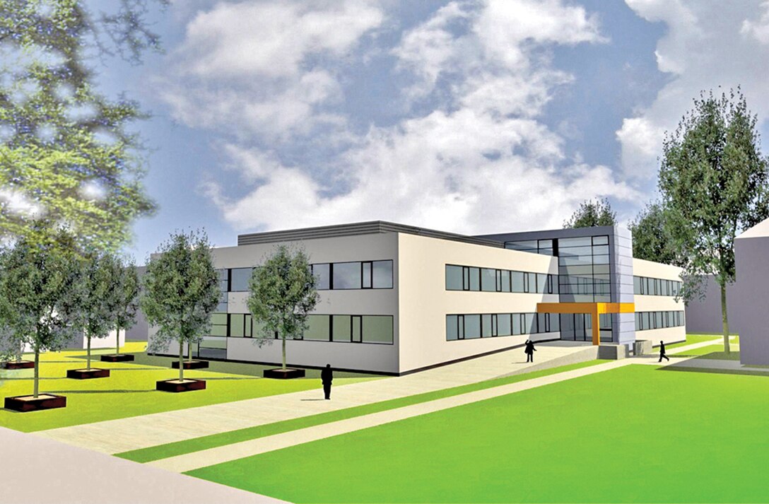An Artist's rendition of the Information Processing Center in Wiesbaden, Germany to be completed by October 2013.
