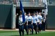 Minnesota Air National Guard women from the 133rd Airlift Wing in St. Paul, and the 148th Fighter Wing in Duluth, joined an honor guard during the Twins game at Target Field for military appreciation day on July 1, 2012.  U.S. Air Force photo by Staff Sgt. Jonathan Young