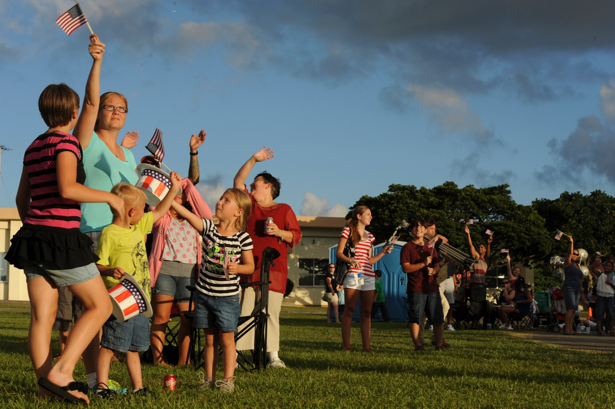 Family members get together for a pre-celebration for our nation's Independence Day at Marek Park on Kadena Air Base, Japan, June 3, 2012. Independence Day is a federal holiday in the United States commemorating the adoption of the Declaration of Independence on July 4, 1776, declaring independence from the Kingdom of Great Britain. (U.S. Air Force photo/Airman 1st Class Justin Veazie)