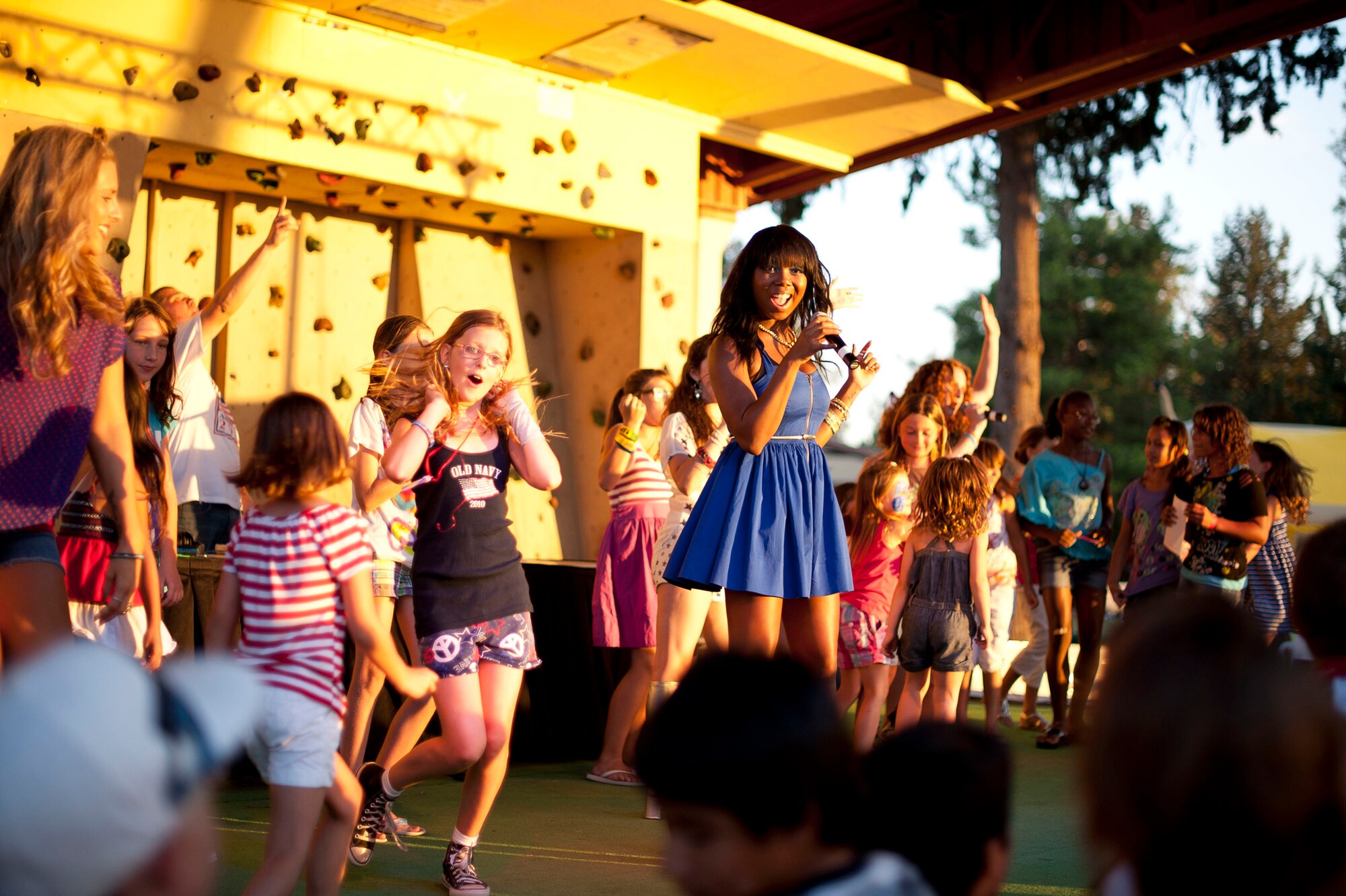 American Idol contestant Ta-Tynisa Wilson performs during the American Idol Tour concert during Independence Day celebrations July 4, 2012, at Arkadas Park on Incirlik Air Base, Turkey. The tour was sponsored by Armed Forces Entertainment. (U.S. Air Force photo by Senior Airman William A. O'Brien/Released)