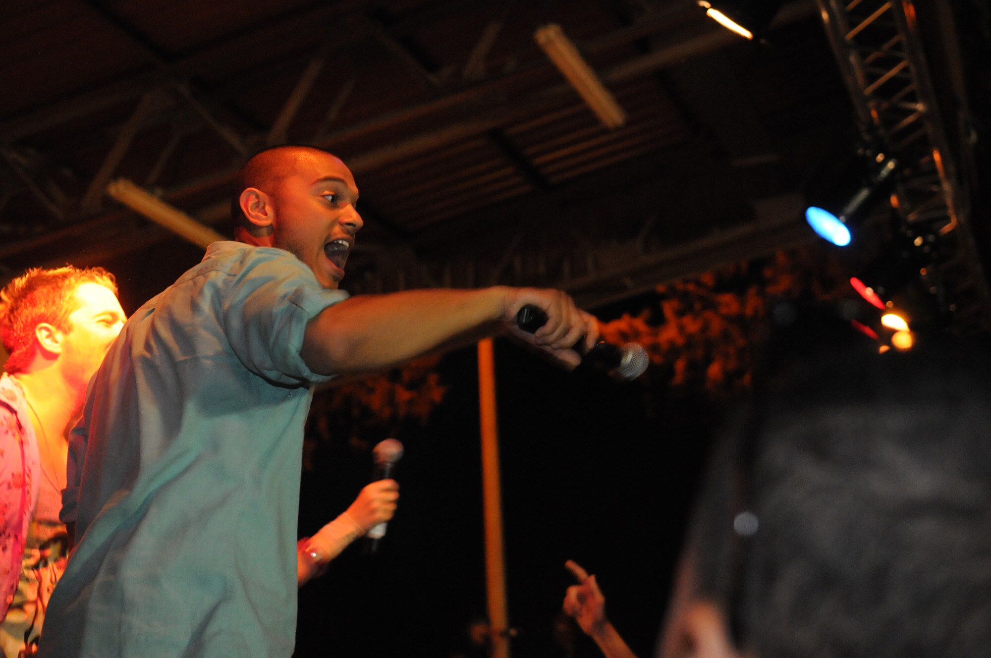Adrien Madison, member of the American Idol Tour, performs during the Independence Day celebration July 4, 2012, at Incirlik Air Base, Turkey. The  visit was sponsored by the Armed Forces Entertainment. (U.S. Air Force photo by Senior Airman Marissa Tucker/Released)
