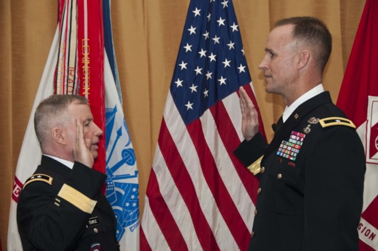 SAN FRANCISCO, -- Acting Army Chief of Engineers Maj. Gen. Merdith "Bo" Temple promoted South Pacific Division Commander Col. Michael C. Wehr to the rank of Brigadier General Thursday, March 15, 2012 in a ceremony at the San Francisco War Memorial Veterans Building.